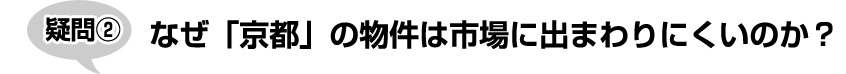 なぜ「京都」の物件は市場に出まわりにくいのか？