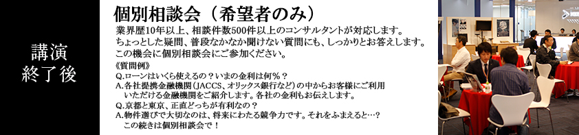 講演終了後　個別相談会開催