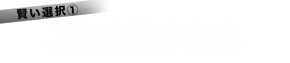 将来資産を外貨で受け取る&不動産は日本円でローンを組む